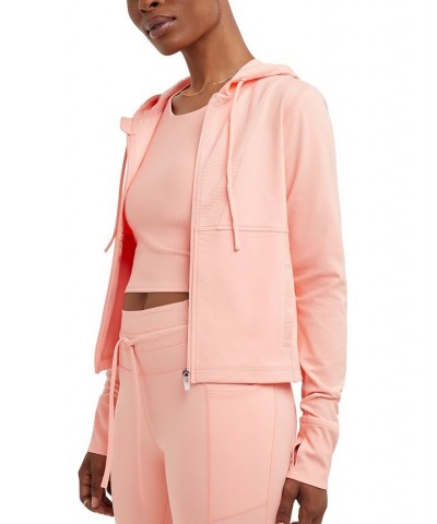 Women's Soft Touch Zip-Front Hooded Jacket Pink $38.25 Jackets