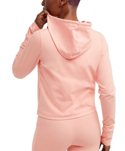 Women's Soft Touch Zip-Front Hooded Jacket Pink $38.25 Jackets