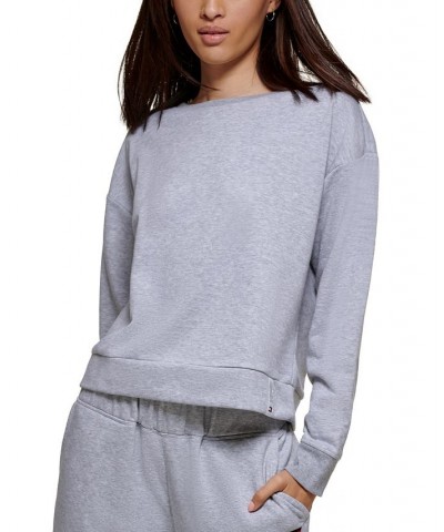 Women's Drop-Shoulder Sweatshirt Silver $17.03 Tops