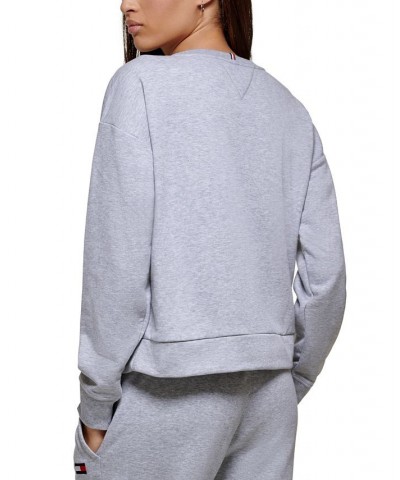 Women's Drop-Shoulder Sweatshirt Silver $17.03 Tops