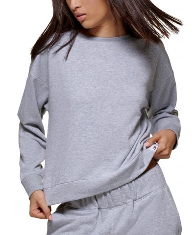 Women's Drop-Shoulder Sweatshirt Silver $17.03 Tops