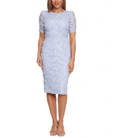 Puff-Lace-Sleeve Sheath Dress Grey $74.70 Dresses