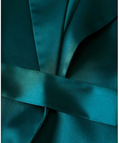 Women's Satin Waistcoat Belt Turquoise $50.70 Jackets