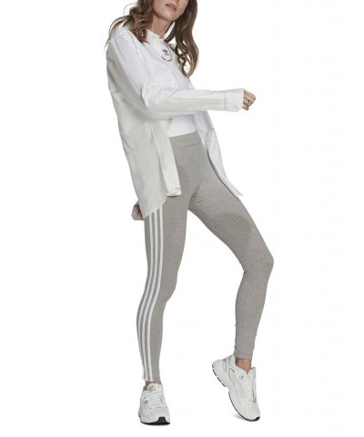 Women's High Waist Three Stripe Pull-On Leggings Gray $21.50 Pants