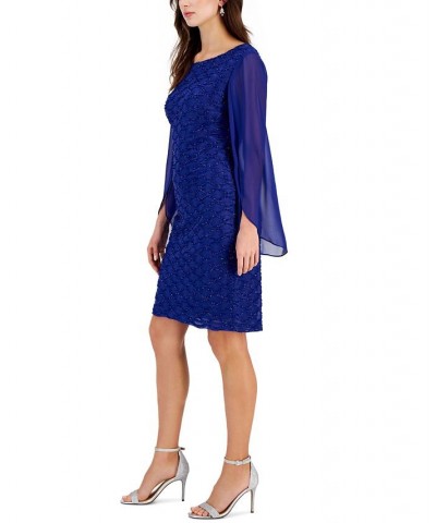 Jacquard Cape Sleeve Dress Dark Navy $42.72 Dresses