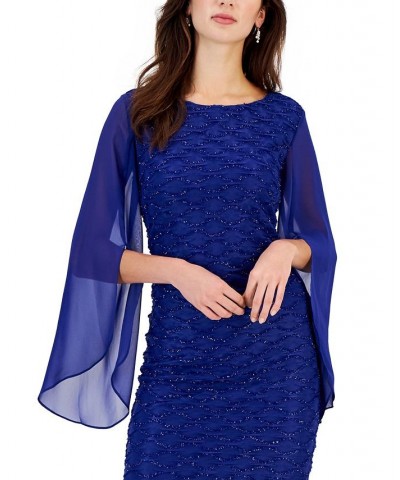 Jacquard Cape Sleeve Dress Dark Navy $42.72 Dresses