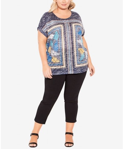 Plus Size Macie Burnout Scoop Neck Top Navy, Gold $37.26 Tops