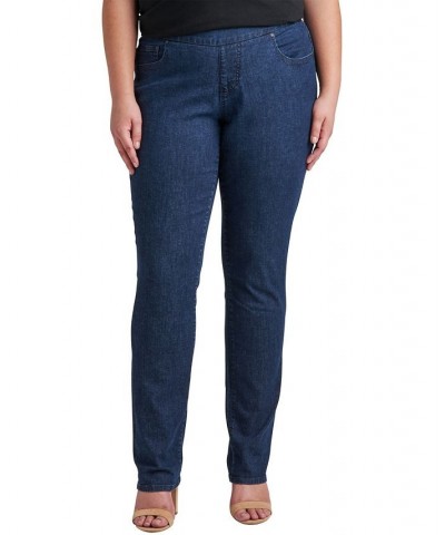 Plus Size Peri Mid Rise Straight Leg Pull-On Jeans Ink $20.30 Jeans