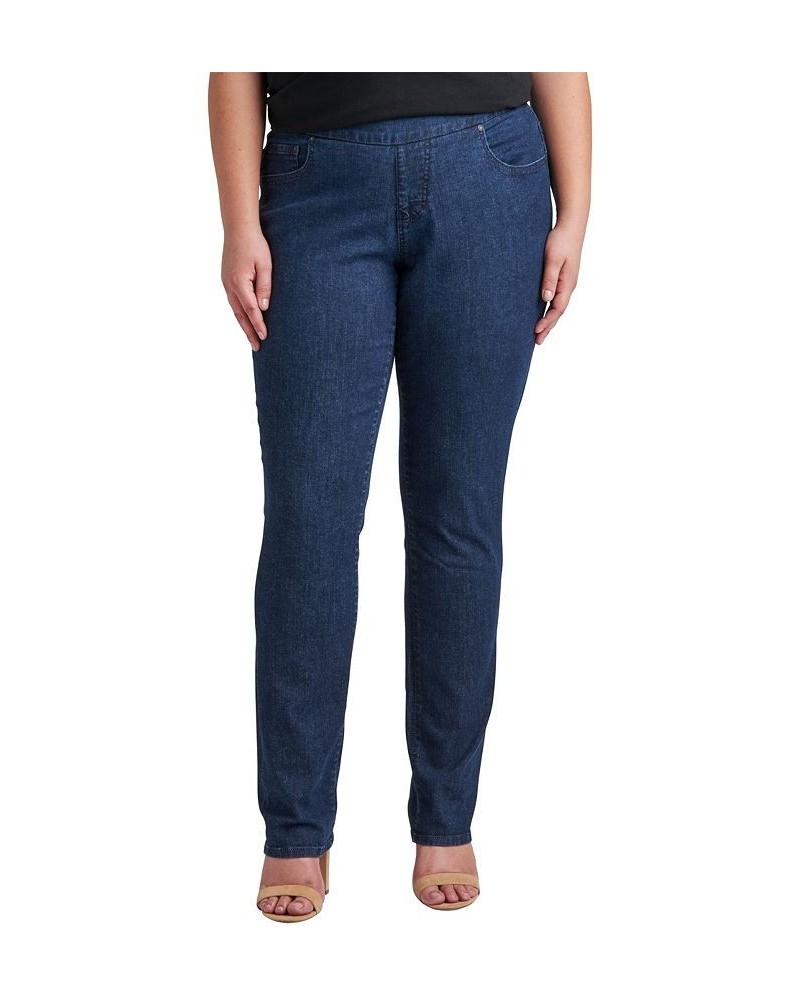 Plus Size Peri Mid Rise Straight Leg Pull-On Jeans Ink $20.30 Jeans