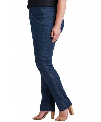 Plus Size Peri Mid Rise Straight Leg Pull-On Jeans Ink $20.30 Jeans