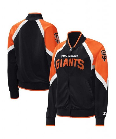 Women's Black San Francisco Giants Touchdown Raglan Full-Zip Track Jacket Black $51.00 Jackets