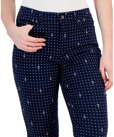 Petite Anchor-Print Tummy-Control Capri Denim Jeans Intrepid Blue Combo $13.49 Jeans