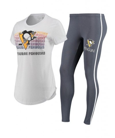 Women's White Charcoal Pittsburgh Penguins Sonata T-shirt and Leggings Set White, Charcoal $34.44 Pajama