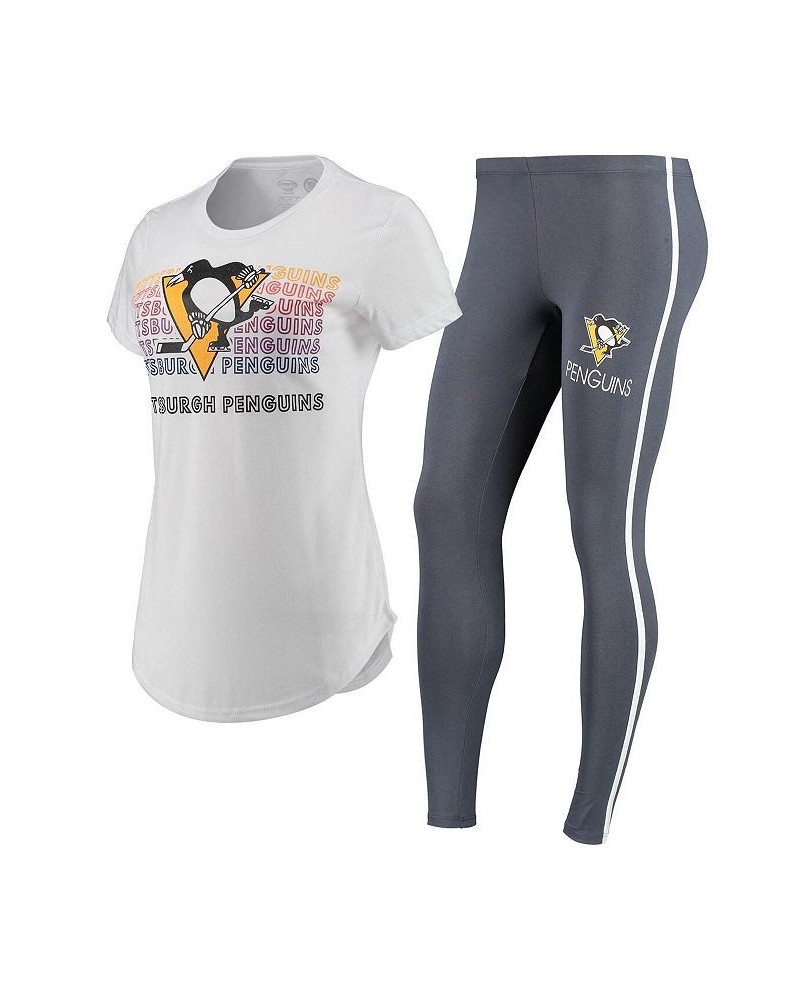 Women's White Charcoal Pittsburgh Penguins Sonata T-shirt and Leggings Set White, Charcoal $34.44 Pajama