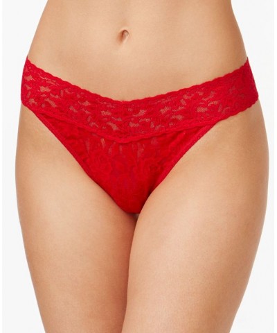 Women's Signature Lace Original Rise Thong Red $12.44 Panty