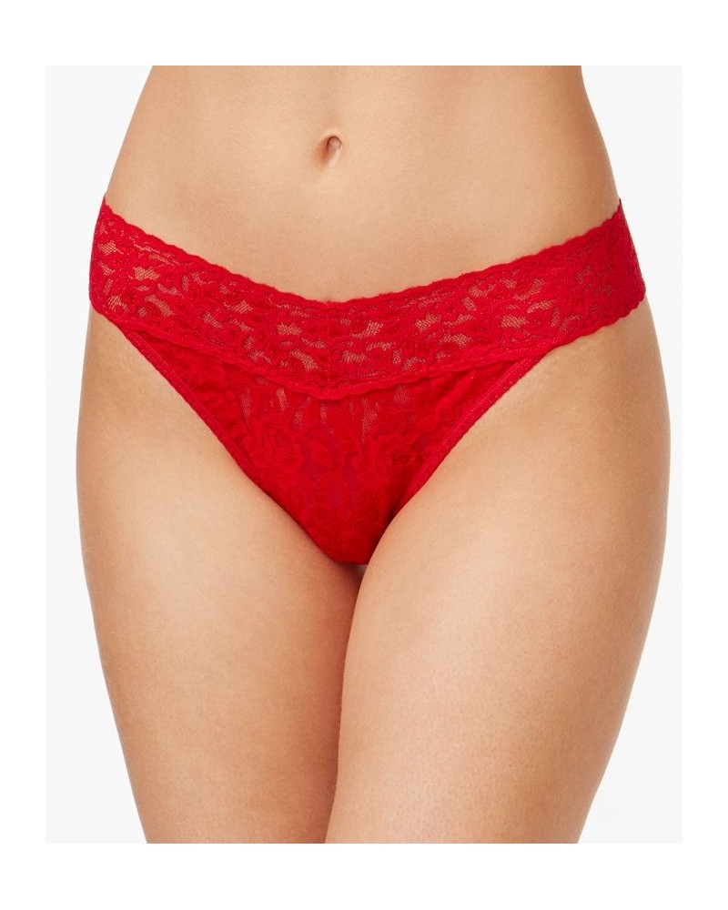 Women's Signature Lace Original Rise Thong Red $12.44 Panty