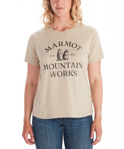 Women's Critter Mountain T-Shirt Sandbar $15.34 Tops