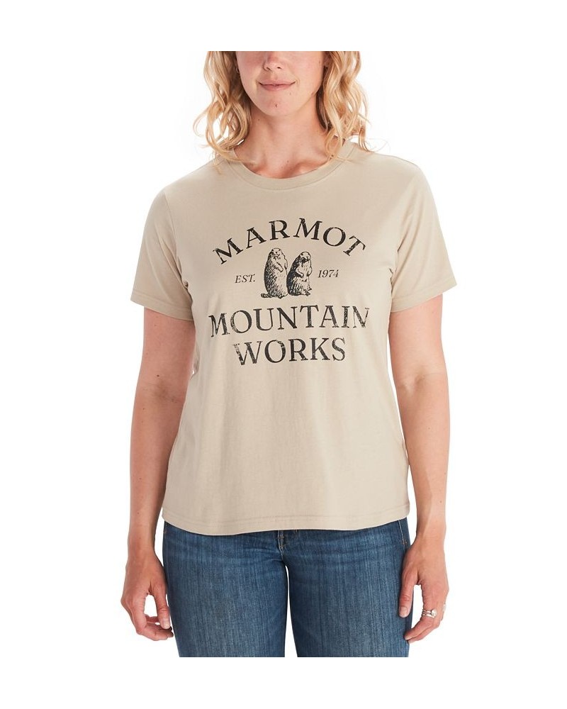 Women's Critter Mountain T-Shirt Sandbar $15.34 Tops