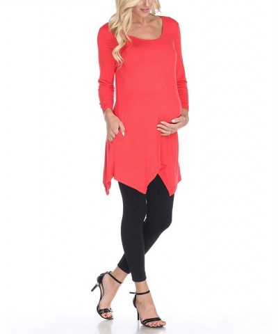 Maternity Kayla Tunic Top Red $33.48 Tops