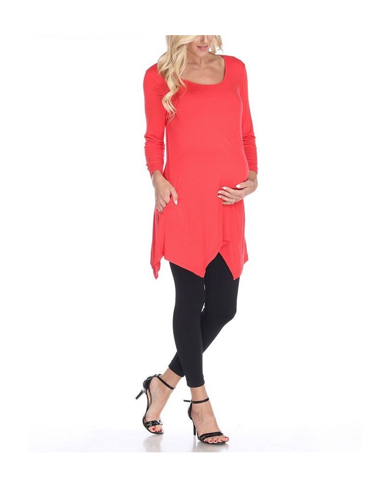 Maternity Kayla Tunic Top Red $33.48 Tops