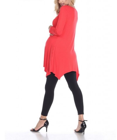 Maternity Kayla Tunic Top Red $33.48 Tops