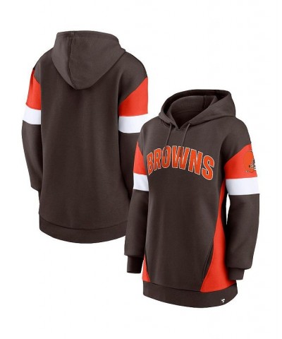 Women's Branded Brown Orange Cleveland Browns Lock It Down Pullover Hoodie Brown, Orange $30.00 Sweatshirts