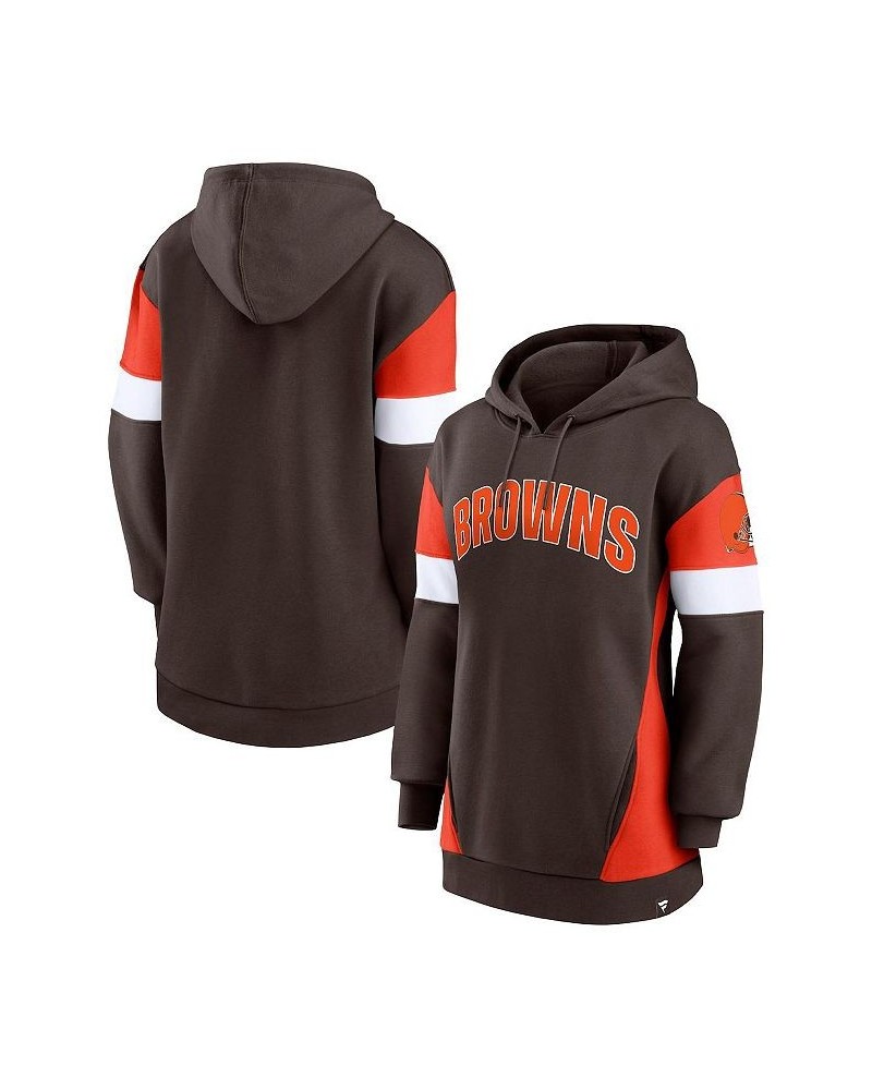 Women's Branded Brown Orange Cleveland Browns Lock It Down Pullover Hoodie Brown, Orange $30.00 Sweatshirts