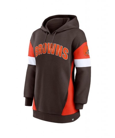 Women's Branded Brown Orange Cleveland Browns Lock It Down Pullover Hoodie Brown, Orange $30.00 Sweatshirts