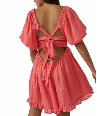 Women's Perfect Day Cotton Mini Dress Pink $57.82 Dresses