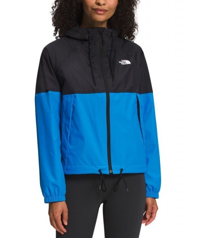 Women's Antora Hooded Rain Jacket Tnf Black/Super Sonic Blue $65.00 Jackets