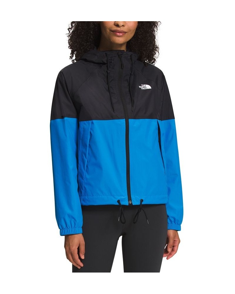 Women's Antora Hooded Rain Jacket Tnf Black/Super Sonic Blue $65.00 Jackets