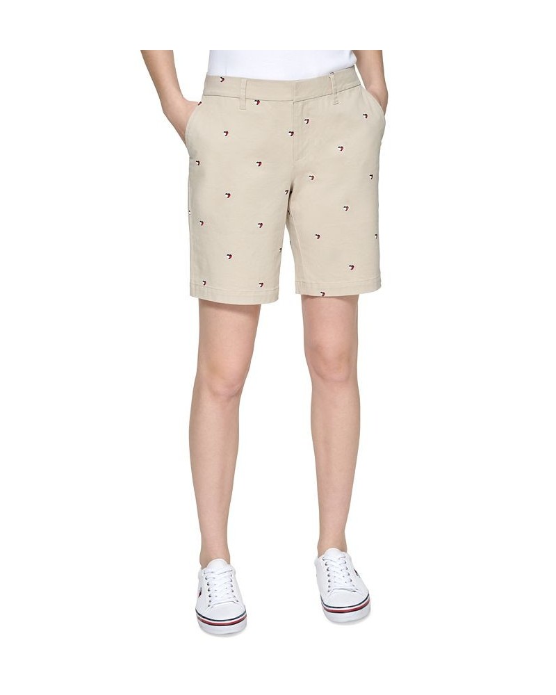 Women's TH Flex Heart Flag Chino Shorts Khaki Multi $26.54 Shorts