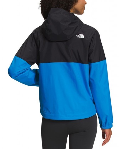 Women's Antora Hooded Rain Jacket Tnf Black/Super Sonic Blue $65.00 Jackets