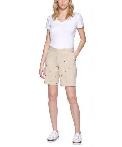 Women's TH Flex Heart Flag Chino Shorts Khaki Multi $26.54 Shorts