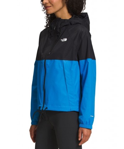 Women's Antora Hooded Rain Jacket Tnf Black/Super Sonic Blue $65.00 Jackets