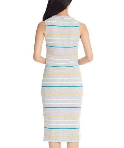 Marc New York Women's Performance Stripe Midi Dress Gray Heather $26.73 Dresses