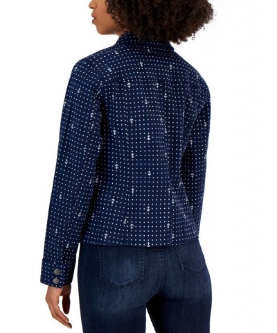 Women's Mariner-Dot Denim Jacket Intrepid Blue Combo $24.24 Jackets