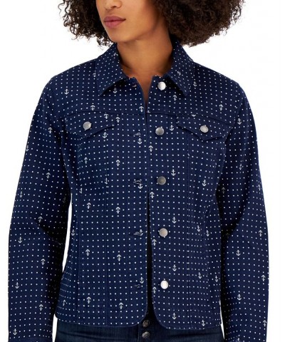 Women's Mariner-Dot Denim Jacket Intrepid Blue Combo $24.24 Jackets