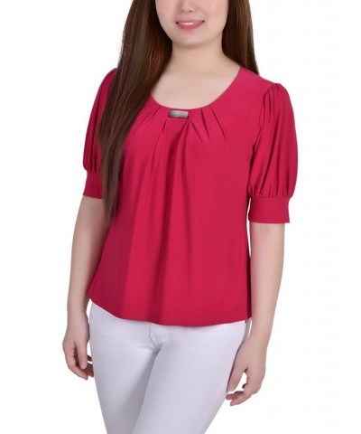 Women's Short Sleeve Balloon Sleeve Top Granita $18.29 Tops