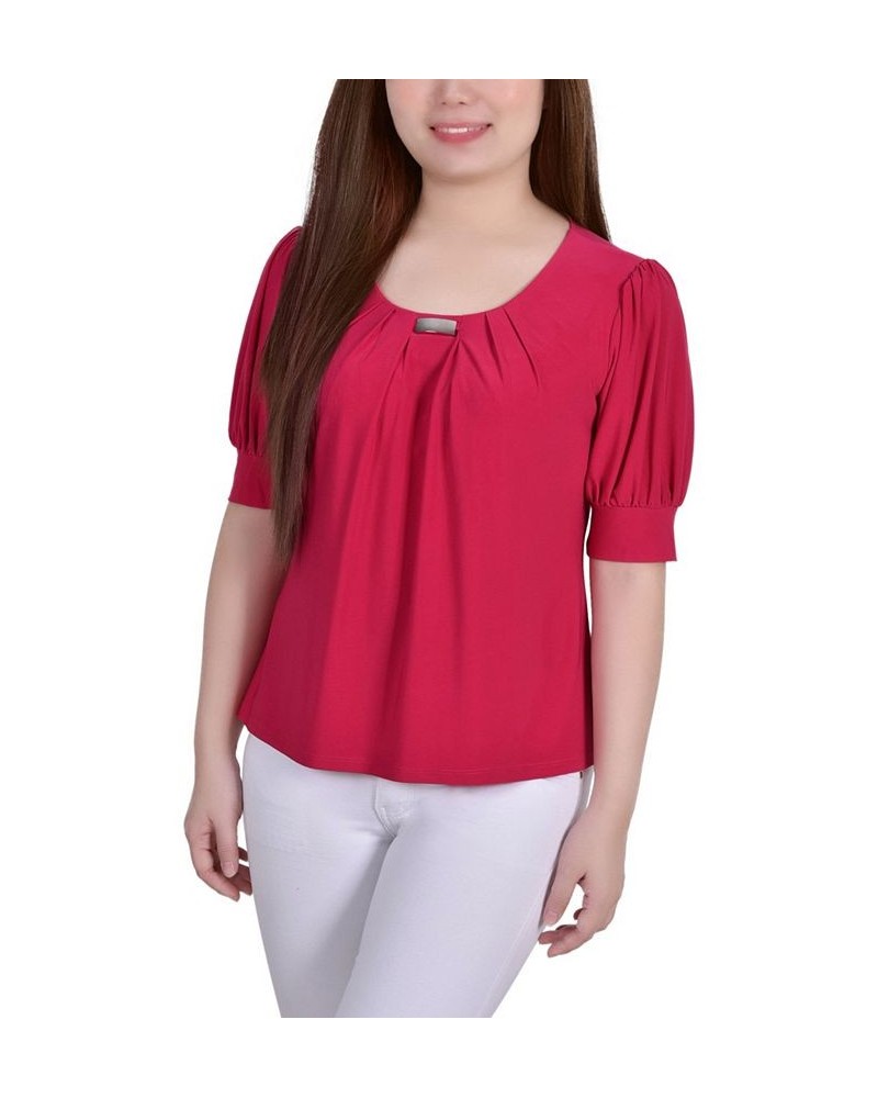 Women's Short Sleeve Balloon Sleeve Top Granita $18.29 Tops