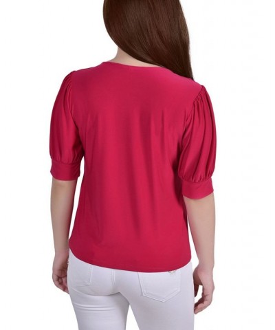 Women's Short Sleeve Balloon Sleeve Top Granita $18.29 Tops