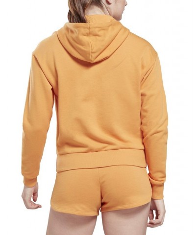 Women's French Terry Zip-Front Hoodie Orange $20.43 Tops