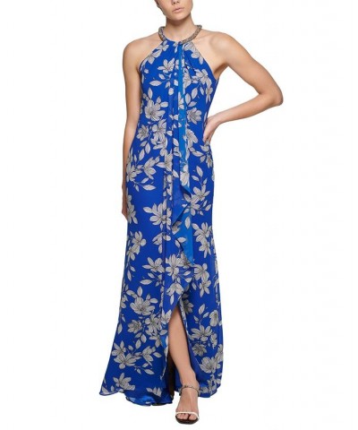 Women's Floral Halter Gown Regatta Multi $107.55 Dresses