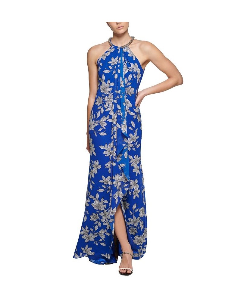 Women's Floral Halter Gown Regatta Multi $107.55 Dresses