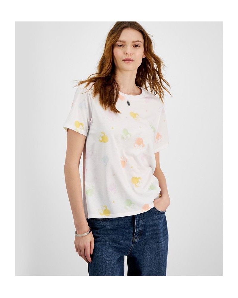 Juniors' Minnie Mouse Dot-Print Short-Sleeve Graphic T-Shirt White $9.87 Tops