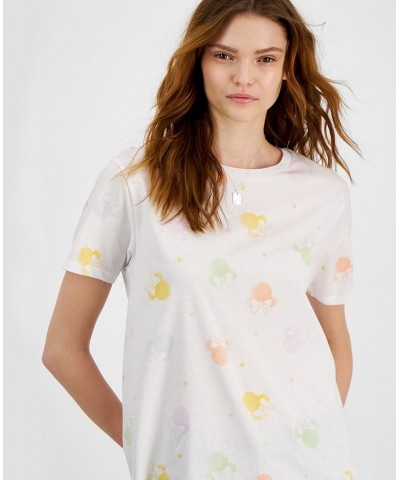 Juniors' Minnie Mouse Dot-Print Short-Sleeve Graphic T-Shirt White $9.87 Tops