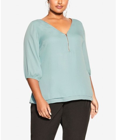 Trendy Plus Size Sexy Fling Elbow Sleeve Top Black $34.45 Tops