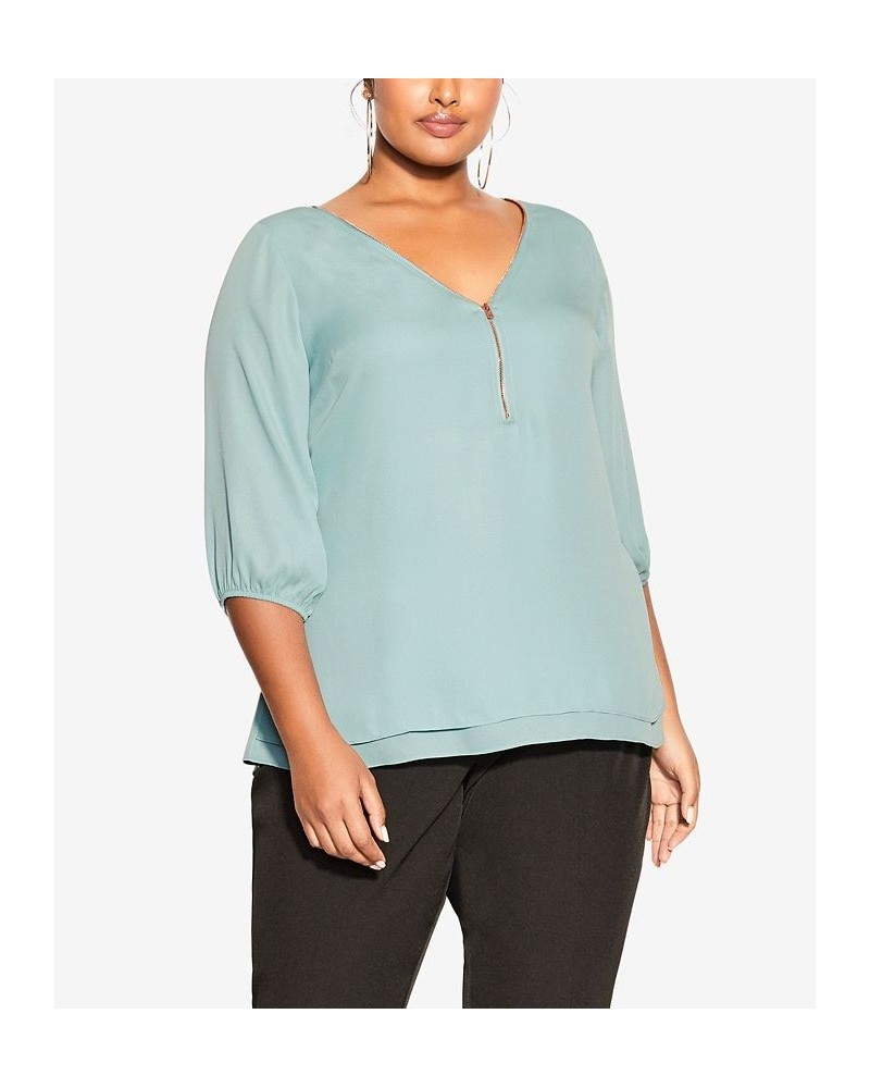 Trendy Plus Size Sexy Fling Elbow Sleeve Top Black $34.45 Tops