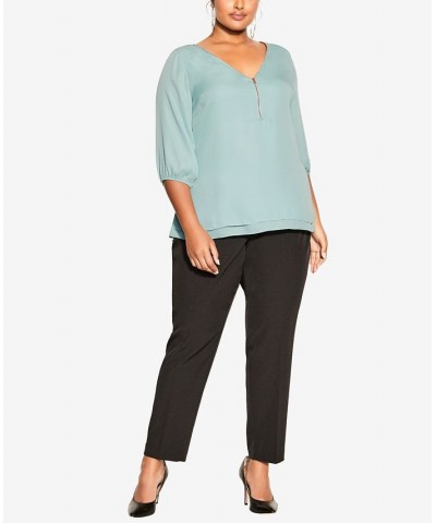 Trendy Plus Size Sexy Fling Elbow Sleeve Top Black $34.45 Tops