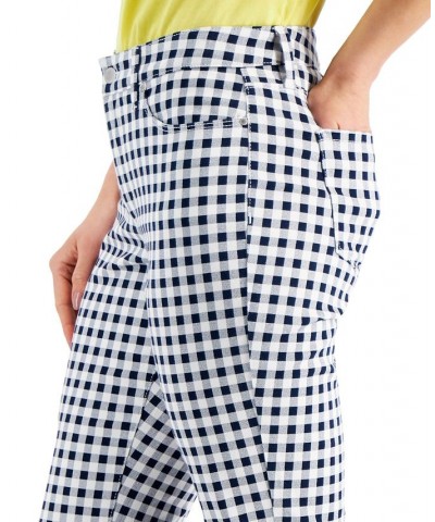 Petite Lexington Gingham-Print Straight-Leg Jeans Intrepid Blue $12.25 Jeans